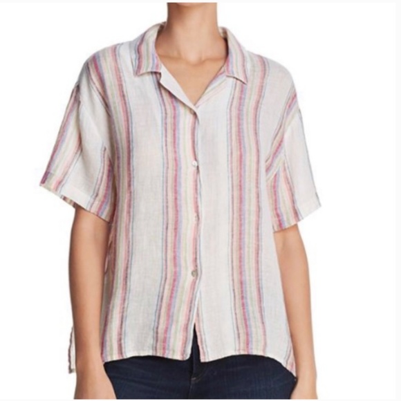 Rails Zuma Havana Stripe Metallic Button Down S - Picture 7 of 8